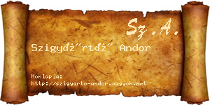Szigyártó Andor névjegykártya
